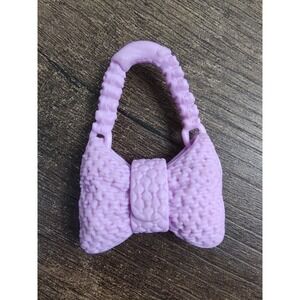 BARBIE LIFE IN THE DREAM HOUSE GLAM STYLE FASHIONISTA PINK BOW TEXTURE PURSE Z1